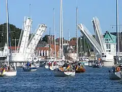 View of the Schlei Bridge in Kappeln