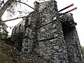 The mill's buttresses south-west wall