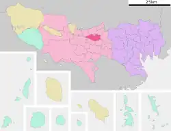 Location of Kodaira in Tokyo