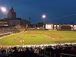 Kodak Tower From Frontier Field During a summer baseball game.