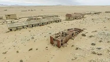 An aerial view of Kolmanskop