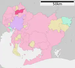 Location of Komaki in Aichi Prefecture