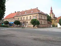 View from the square towards the Church of Saint James the Great