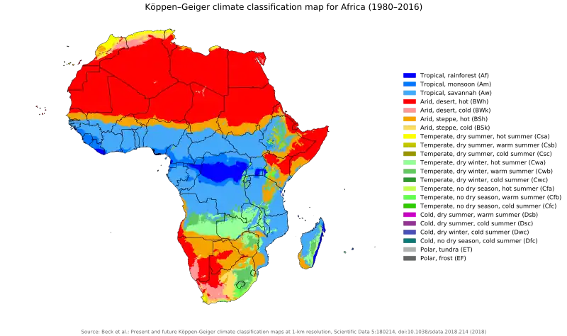 T. brucei is only found in the blue areas