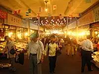 Interior of a fish market in Gwangjang Market