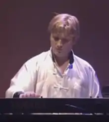 Khoroshev on stage with Yes in 1999