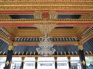 Ornate ceiling with chandelier