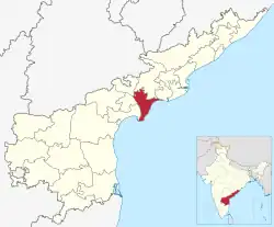 Location of Krishna district in Andhra Pradesh