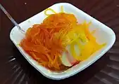 Kulfi with falooda (vermicelli noodles)