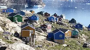 Wooden houses in Kullorsuaq