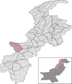 Kurram District (red) in Khyber Pakhtunkhwa