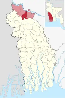 Location of Kushtia Sadar