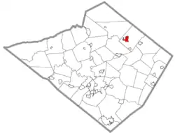 Location of Kutztown in Berks County, Pennsylvania