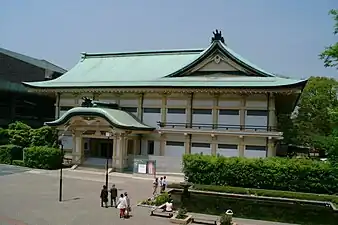 Kyoto Municipal Museum of Art Annex was constructed along with the main building features karahafu gable and Irimoya hip and gable roofing.