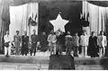 The National assembly of the Democratic Republic of Vietnam on 2 March 1946, supreme advisor Vĩnh Thụy (Bảo Đại), sixth from right to left, next to President Hồ Chí Minh (middle).