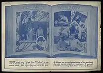 A montage of images from the film, with the title "LIFE'S SHOP WINDOW from the famous novel and play by Victoria Cross". Scenes are captioned "TO-NIGHT OF ALL NIGHTS— STAY HOME WITH ME", "ABOUT TO LEAVE HUSBAND AND CHILD", "STARLIGHT HAS A PLAN", "STARLIGHT WICKED SQUAW", and "WHERE IS MY WIFE". Below the image, "100,000 people saw 'Life's Shop Window' in one day at ten New York theatres. Thousands were turned away. The biggest popular hit of the year. A delicate but truthful visualization of the novel and play that was the talk of two continents. A story of a clandestine marriage that almost resulted in disaster."