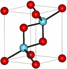 Unit cell, ball and stick model of curium(III) oxide