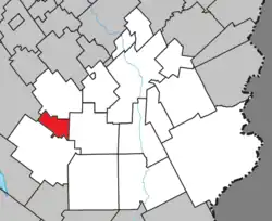 Location within Beauce-Sartigan RCM