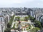 Rivadavia Avenue crossing the Palace of the Argentine National Congress and Congressional Plaza.