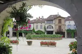 The main square in Labastide-d'Armagnac