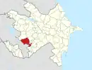 Map of Azerbaijan showing Lachin District