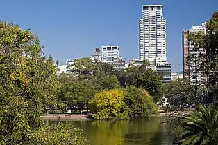 Parque Tres de Febrero, in Buenos Aires, Argentina, has a lake, a rose garden and a planetarium, among other attractions