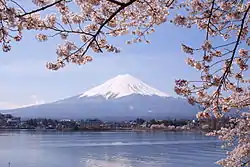 Lake Kawaguchi, one of the Fuji Five Lakes in Yamanashi Prefecture, at the foot of Mount Fuji