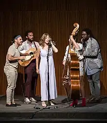 Lake Street Dive L-R: Mike Calabrese, James Cornelison, Rachael Price, Bridget Kearney and Akie Bermiss in 2022.