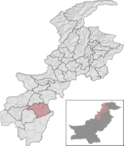 Lakki Marwat District (red) in Khyber Pakhtunkhwa