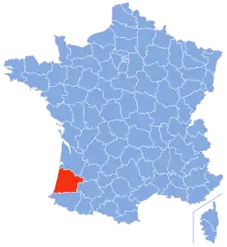 Location of Landes in France