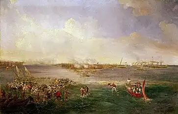 The Spanish landing at Balanguingui by Antonio Brugada