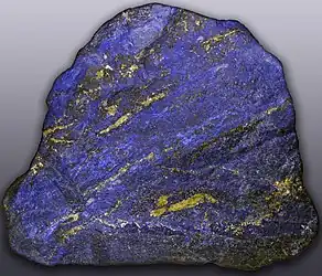 Lapis lazuli is a relatively rare, semi-precious stone.