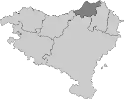 Location of Labourd within the Basque Country.