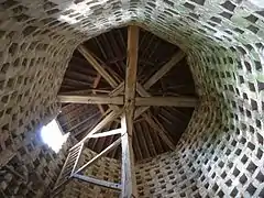 The interior of the dovecote