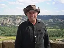 Larry Woiwode, Poet Laureate of North Dakota, in the Badlands of Western North Dakota.