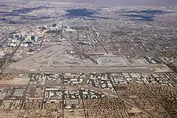 Aerial view of the airport in 2012.