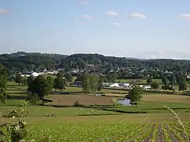 The village of Grand-Bourg seen from the village of Ardannes, the river Gartempe is in the foreground