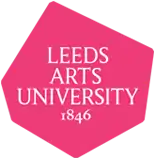 Logo consisting of white script with 1846 year on dark pink irregular-polygon base