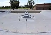 Leeming skate park in 2006. Since 2007, the park has been repainted with street art, under a plan known as "Phaze" organised by the local council.