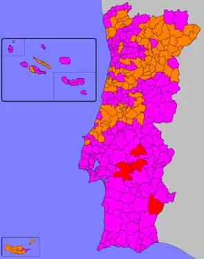 Most voted political force by municipality.