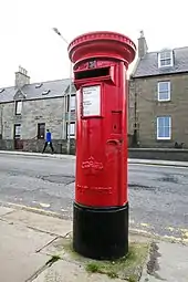 Pillar box in Lerwick, Shetland, showing the Crown of Scotland