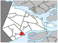 Location within Vaudreuil-Soulanges RCM