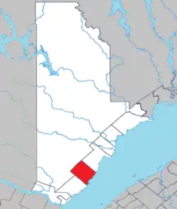 Location within La Haute-Côte-Nord RCM.