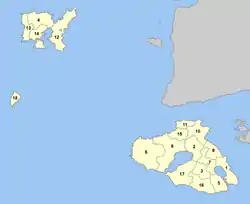 Location of municipalities within Lesbos Prefecture