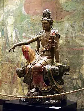 Guanyin of the Southern Seas; 11th-12th century; painted and gilded wood; height: 2.41 m; Nelson-Atkins Museum of Art (Kansas City, Missouri, US)