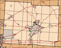 Location of Gratiot in Licking County (highlighted) and Muskingum County