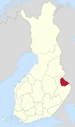 Location of Lieksa in Finland