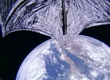 LightSail 2 in flight above Earth