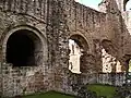 North east of the abbey church, showing interior of the chancel.