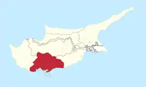 Location of the district in Cyprus